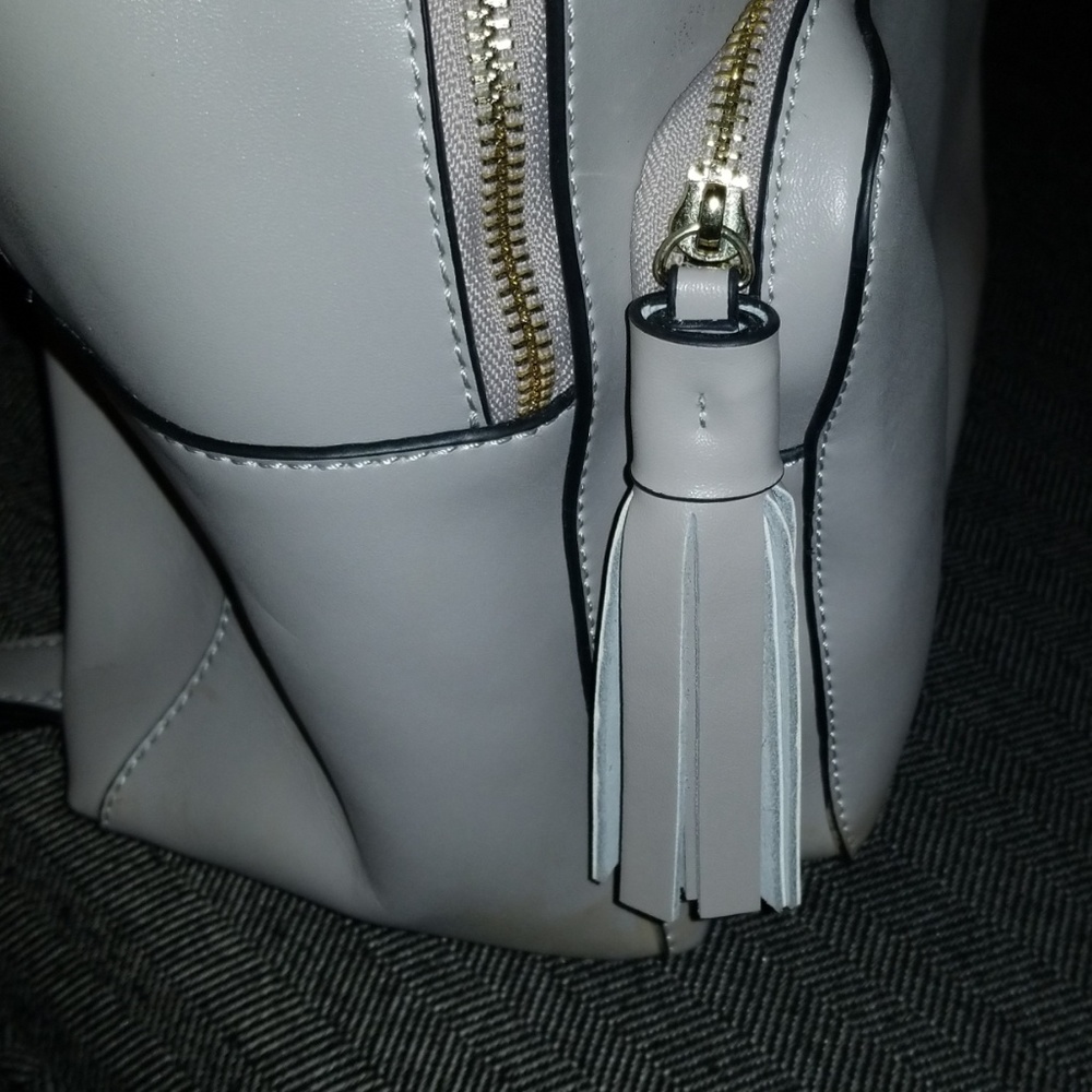 Gray Leather Backpack - image 3